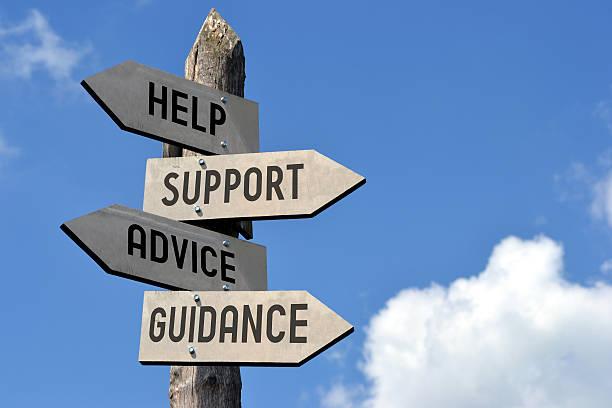 Panneau de direction motivation support guidance aide et conseils