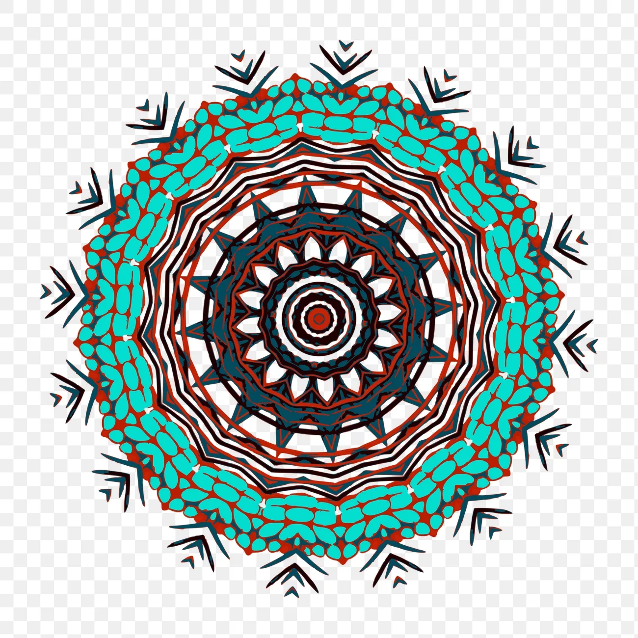 Mandala circle png illustration, transparent